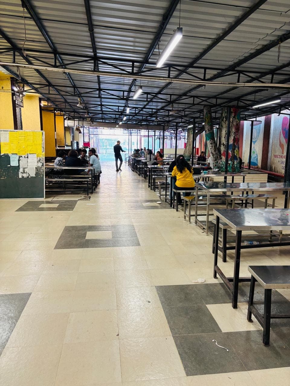 The college canteen, with seating for students between lectures.