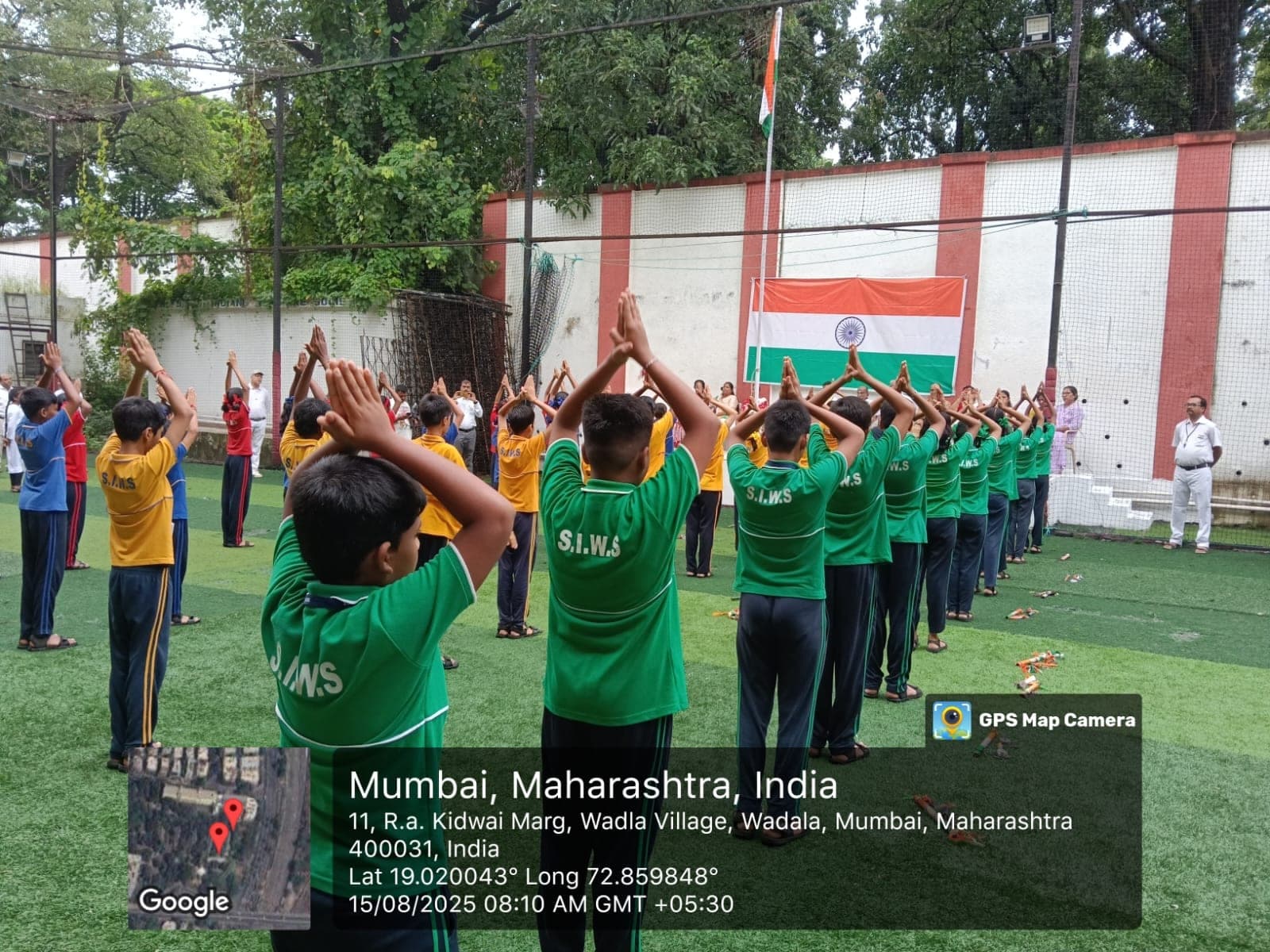 Students at the Independence Day assembly, 2025.