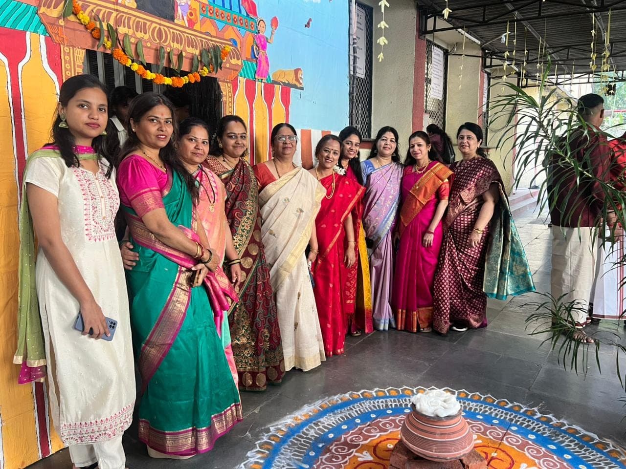 Students taking part in the Pongal day programme.