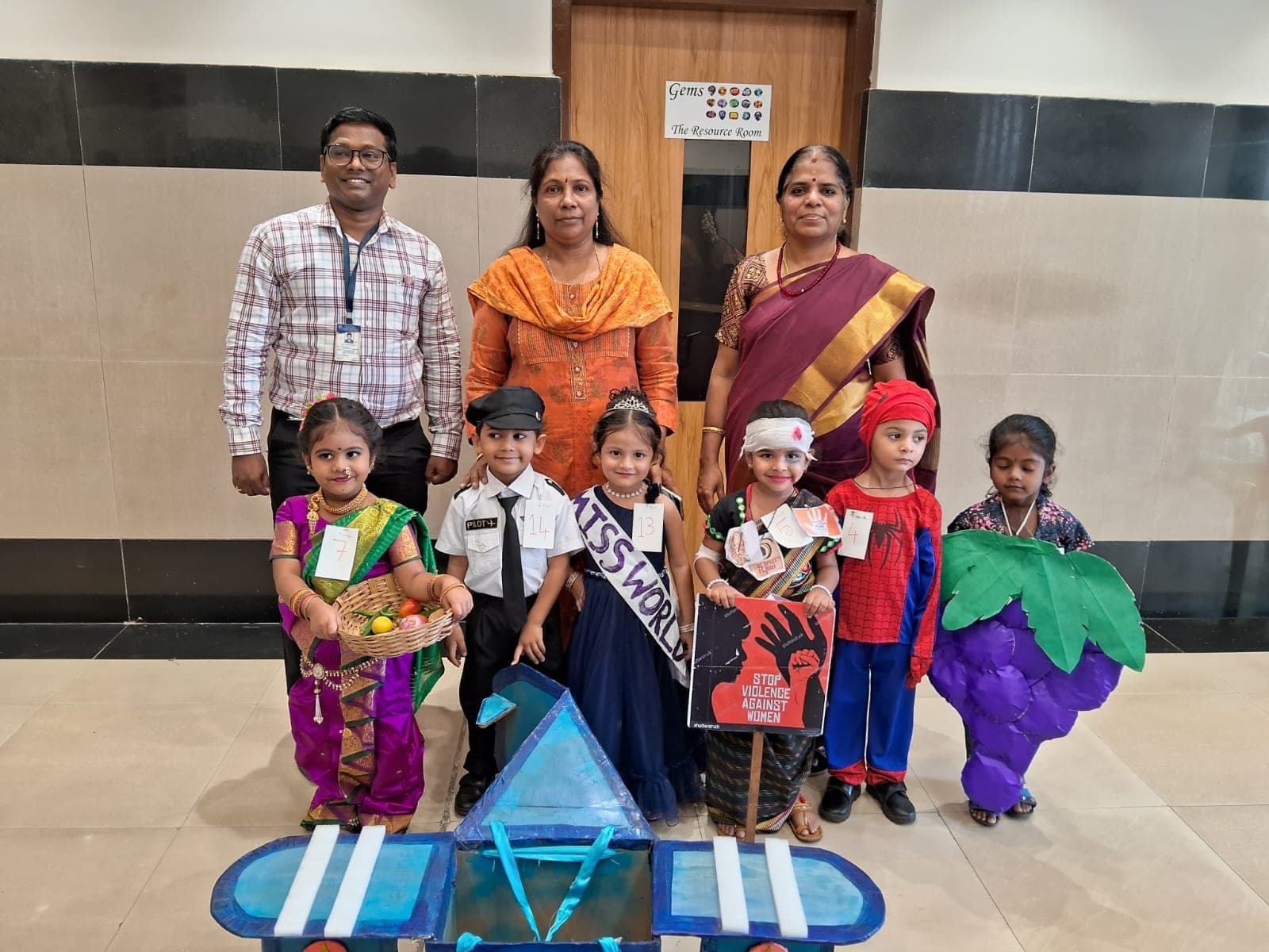 Kindergarten children in fancy dress for the competition.