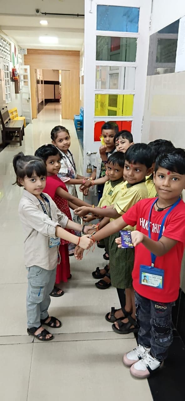 Kindergarten children at a festival celebration.