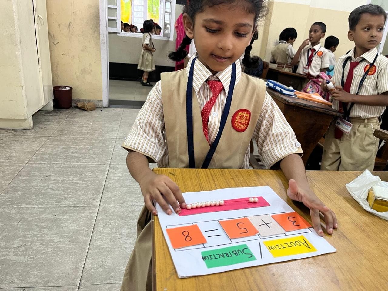Grade 1 building story foundation at SIWS Primary School, Wadala campus.